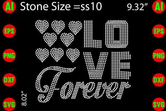 Download Love Forever Rhinestone Templates D - Premium Resources