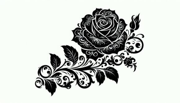 Download Rose Silhouette, Gothic Aesthetic Art - Aesthetic Collection