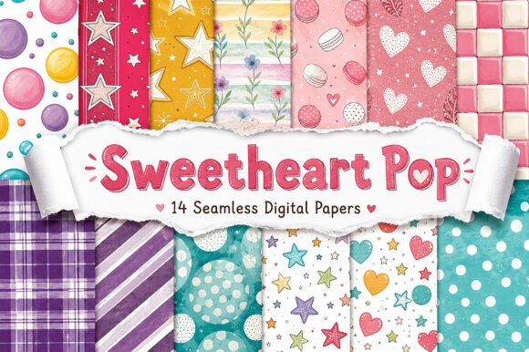 Download Sweetheart Pop Digital Seamless Pattern - Premium Resources